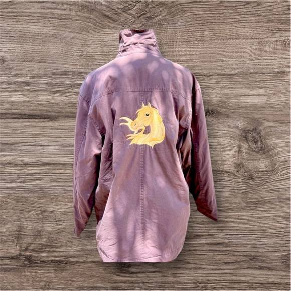 Chaps Barn Upcycled Brown Western Ranch Horse Jacket Large - Picture 1 of 10